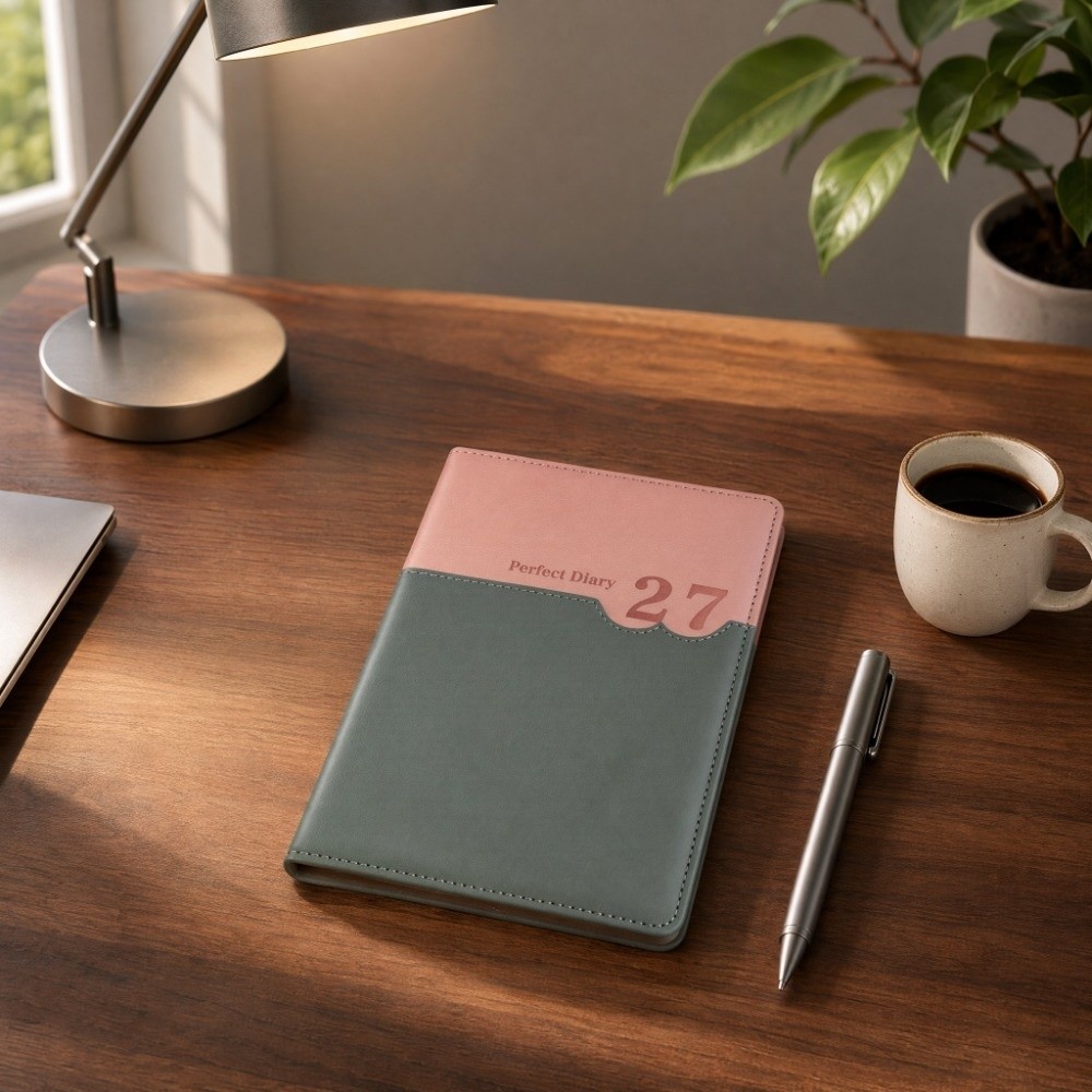 Leather Work Diary Covers - 2027년 사무용 일정 관리 다이어리, 320페이지,