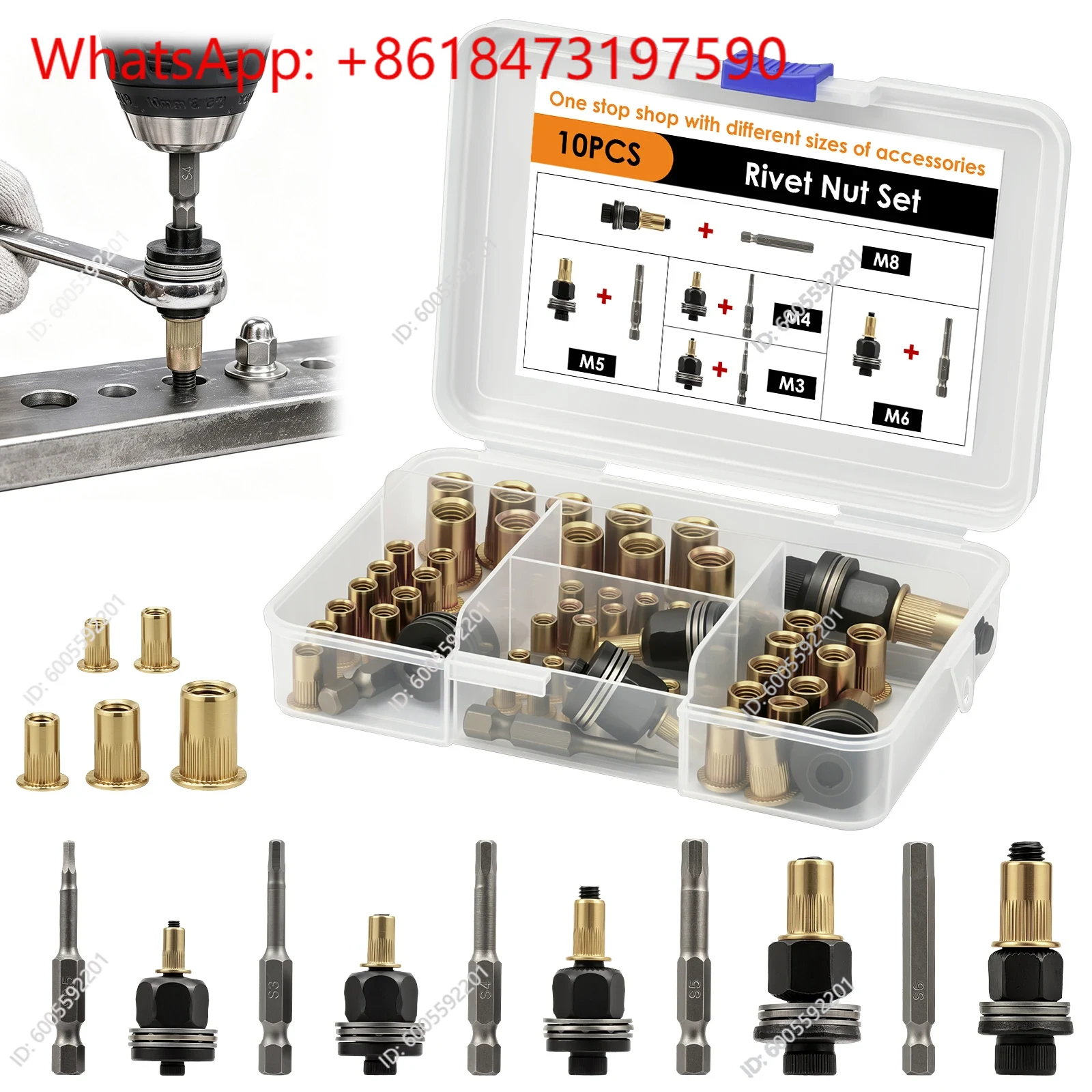 Rivet Setter Tool - 리벳 너트 공구 세트, M3, M4,