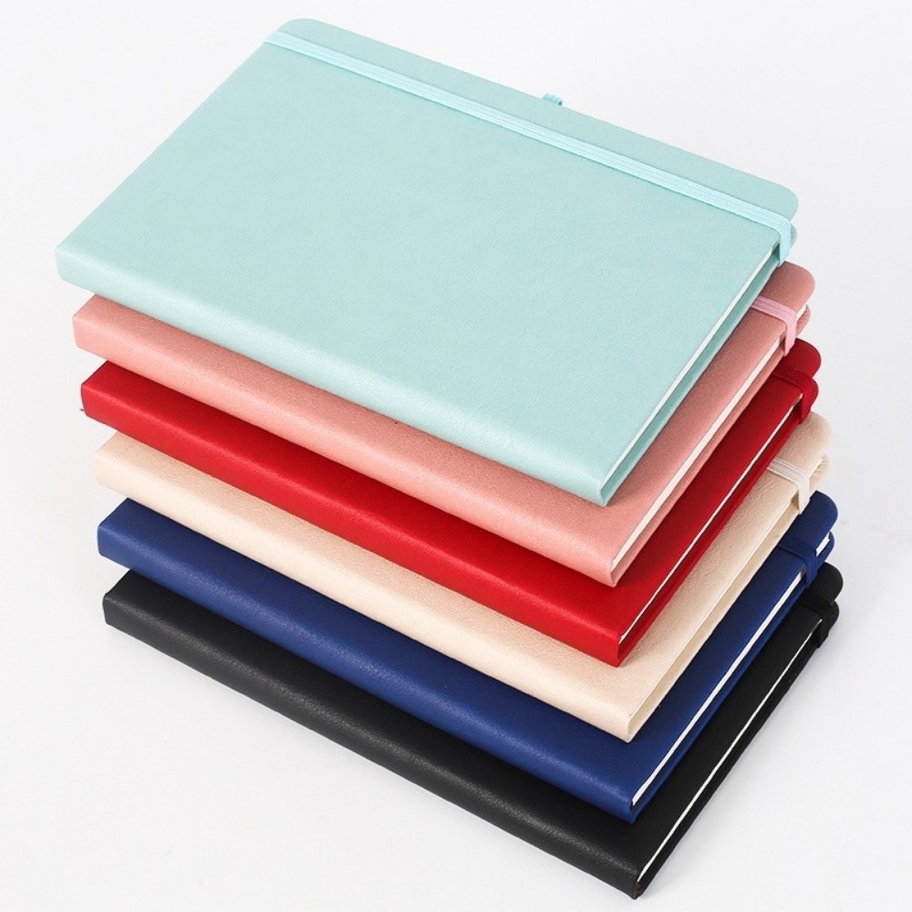 Leather Work Diary Covers - 탄성 밴드가 달린 미니 포켓 노트북,