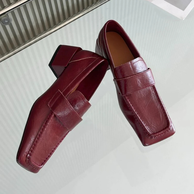 여성 스퀘어 토 청키 힐 드레스 슈즈 부드러운 가죽 로 - Leatherwork Designs 리뷰 및 가격