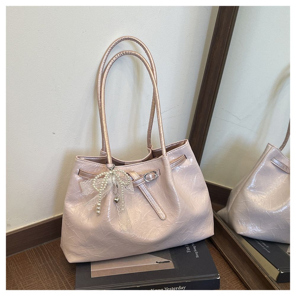 레트로 스타일의 PU 가죽 토트 백, 단색, 우아한 크 - Leatherwork Designs 리뷰 및 가격