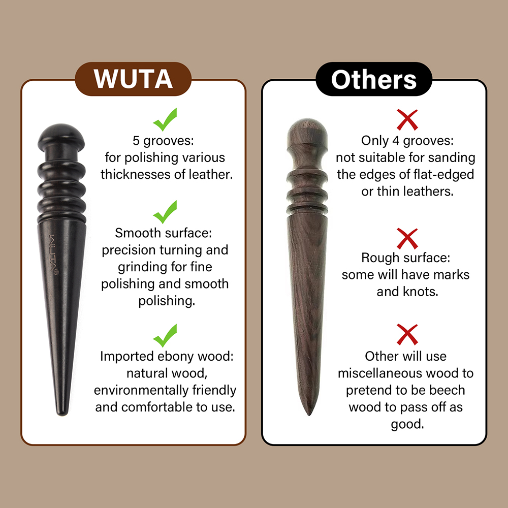 WUTA 1개 프로 가죽 엣지 버니셔 고밀도 흑단 블랙 - Bone Folder Tool 리뷰 및 가격